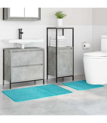 vidaXL Anti-slip Bath Mat Set 2 pcs Turquoise PP