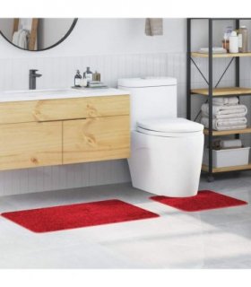 vidaXL Anti-slip Bath Mat Set 2 pcs Red PP