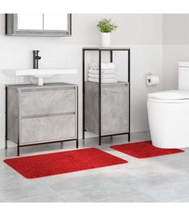 vidaXL Anti-slip Bath Mat Set 2 pcs Red PP