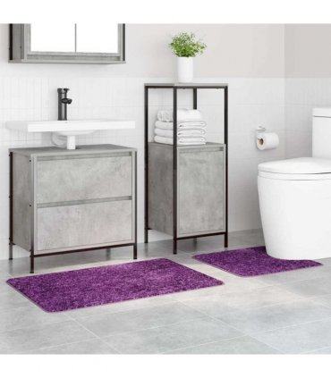 vidaXL Anti-slip Bath Mat Set 2 pcs Purple PP