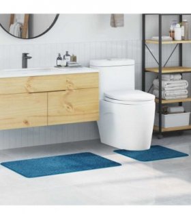 vidaXL Anti-slip Bath Mat Set 2 pcs Blue PP