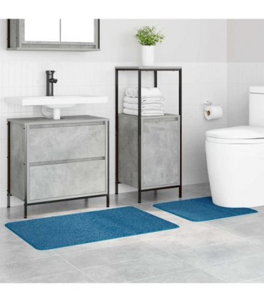 vidaXL Anti-slip Bath Mat Set 2 pcs Blue PP