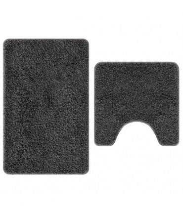 vidaXL Anti-slip Bath Mat Set 2 pcs Dark Grey PP