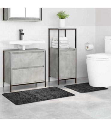 vidaXL Anti-slip Bath Mat Set 2 pcs Dark Grey PP