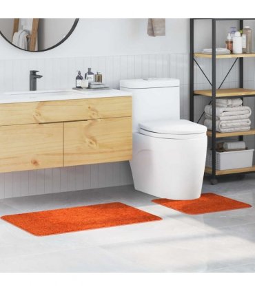 vidaXL Anti-slip Bath Mat Set 2 pcs Orange PP