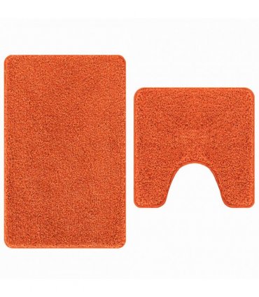 vidaXL Anti-slip Bath Mat Set 2 pcs Orange PP