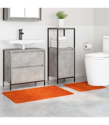vidaXL Anti-slip Bath Mat Set 2 pcs Orange PP