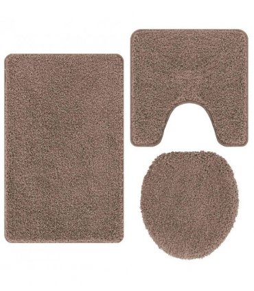 vidaXL Anti-slip Bath Mat Set 3 pcs Brown PP