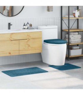 vidaXL Anti-slip Bath Mat Set 3 pcs Blue PP