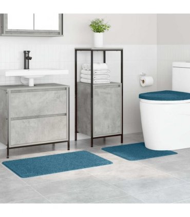 vidaXL Anti-slip Bath Mat Set 3 pcs Blue PP
