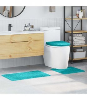 vidaXL Anti-slip Bath Mat Set 3 pcs Turquoise PP