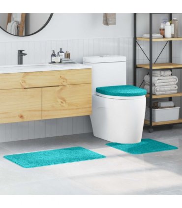 vidaXL Anti-slip Bath Mat Set 3 pcs Turquoise PP