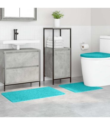 vidaXL Anti-slip Bath Mat Set 3 pcs Turquoise PP