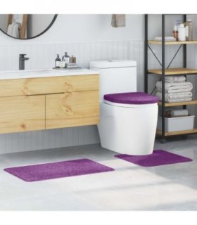vidaXL Anti-slip Bath Mat Set 3 pcs Purple PP
