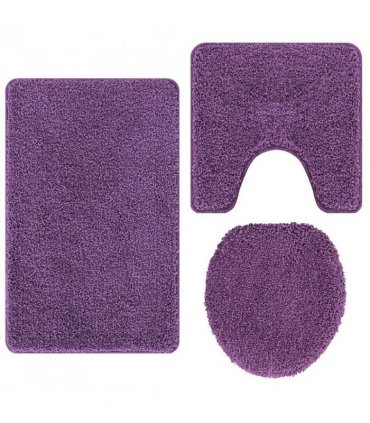 vidaXL Anti-slip Bath Mat Set 3 pcs Purple PP