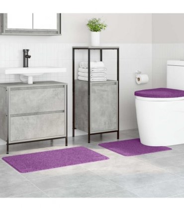 vidaXL Anti-slip Bath Mat Set 3 pcs Purple PP
