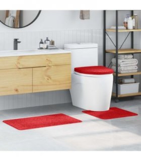 vidaXL Anti-slip Bath Mat Set 3 pcs Red PP