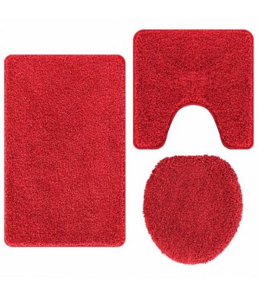 vidaXL Anti-slip Bath Mat Set 3 pcs Red PP