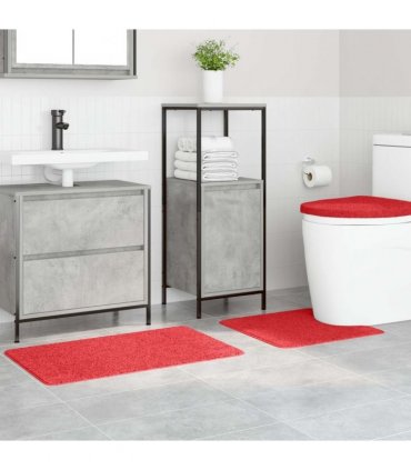 vidaXL Anti-slip Bath Mat Set 3 pcs Red PP