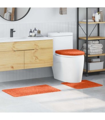 vidaXL Anti-slip Bath Mat Set 3 pcs Orange PP