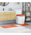 vidaXL Anti-slip Bath Mat Set 3 pcs Orange PP