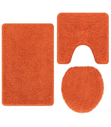vidaXL Anti-slip Bath Mat Set 3 pcs Orange PP