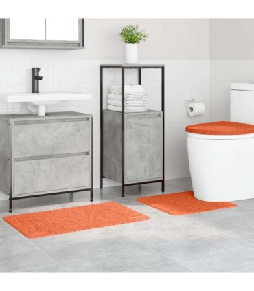 vidaXL Anti-slip Bath Mat Set 3 pcs Orange PP