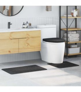 vidaXL Anti-slip Bath Mat Set 3 pcs Dark grey PP