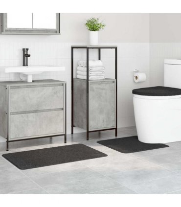 vidaXL Anti-slip Bath Mat Set 3 pcs Dark grey PP
