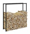 vidaXL Firewood Rack Black 110x30x116 cm Steel — Size: 110 x 30 x 116 cm