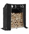 vidaxL Firewood Rack with Rain Cover 100.5x40.5x110.5 cm Galvanised Steel — Size: 100.5 x 40.5 x 110.5 cm