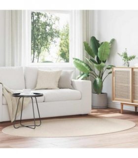 vidaXL Area Rugs Oval HUARTE Beige 140 x 200 cm 100% Polyester