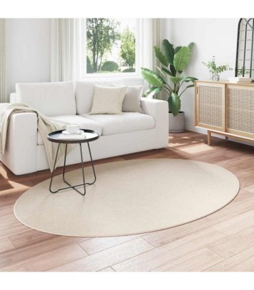 vidaXL Area Rugs Oval HUARTE Beige 140 x 200 cm 100% Polyester