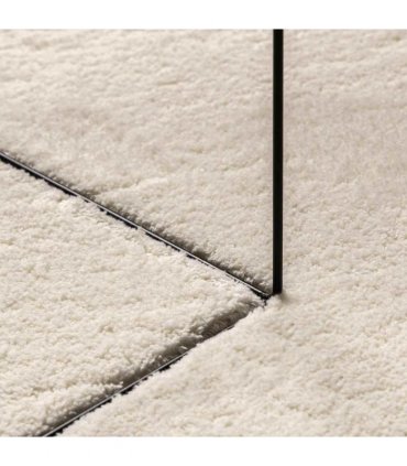 vidaXL Area Rugs Oval HUARTE Beige 140 x 200 cm 100% Polyester