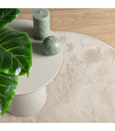 vidaXL Area Rugs Oval HUARTE Beige 140 x 200 cm 100% Polyester