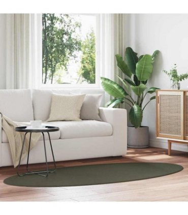 vidaXL Area Rugs Oval HUARTE Forest Green 100 x 200 cm 100% Polyester