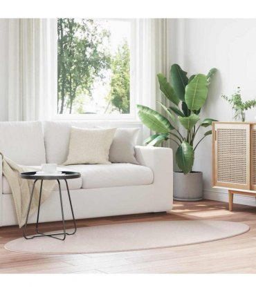 vidaXL Area Rugs Oval HUARTE Sand 100 x 200 cm 100% Polyester