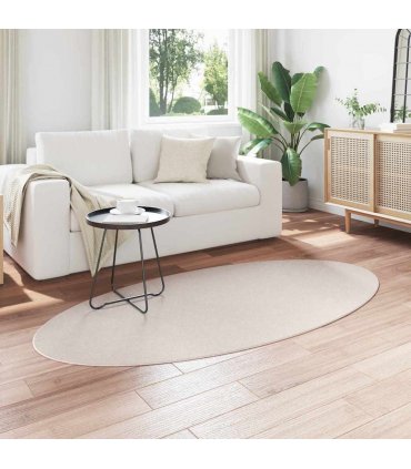 vidaXL Area Rugs Oval HUARTE Sand 100 x 200 cm 100% Polyester