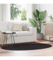 vidaXL Area Rugs Oval HUARTE Black 120 x 170 cm 100% Polyester
