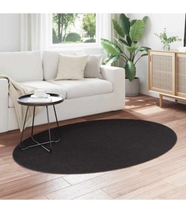 vidaXL Area Rugs Oval HUARTE Black 120 x 170 cm 100% Polyester