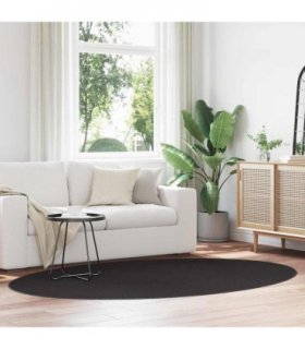 vidaXL Area Rugs Oval HUARTE Black 160 x 230 cm 100% Polyester