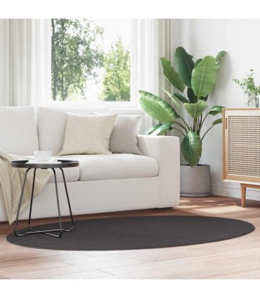 vidaXL Area Rugs Oval HUARTE Anthracite 120 x 170 cm 100% Polyester