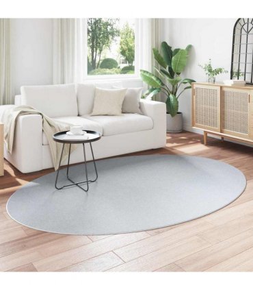 vidaXL Area Rugs Oval HUARTE Grey 160 x 230 cm 100% Polyester
