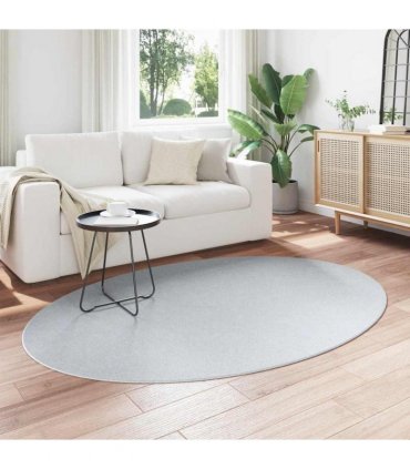 vidaXL Area Rugs Oval HUARTE Grey 140 x 200 cm 100% Polyester