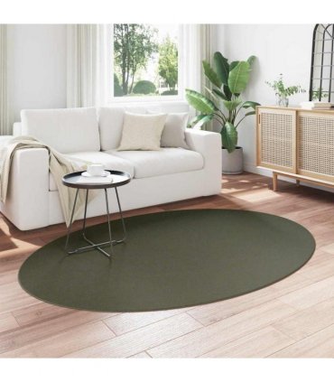 vidaXL Area Rugs Oval HUARTE Forest Green 140 x 200 cm 100% Polyester