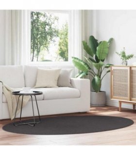 vidaXL Area Rugs Oval HUARTE Anthracite 140 x 200 cm 100% Polyester