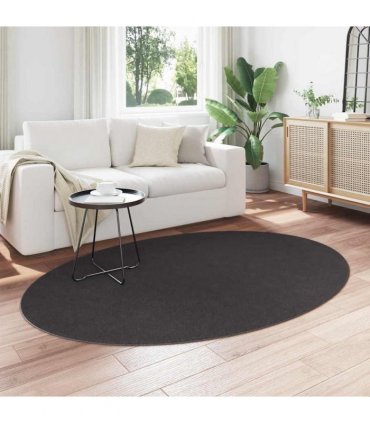 vidaXL Area Rugs Oval HUARTE Anthracite 140 x 200 cm 100% Polyester