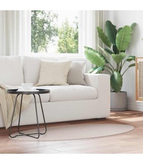 vidaXL Area Rugs Oval HUARTE Sand 80 x 150 cm 100% Polyester