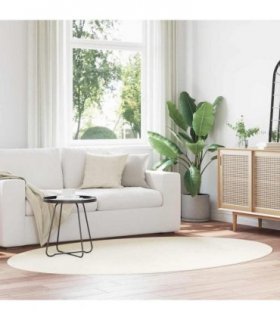 vidaXL Area Rugs Oval HUARTE Cream 160 x 230 cm 100% Polyester