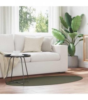vidaXL Area Rugs Oval HUARTE Forest Green 80 x 150 cm 100% Polyester